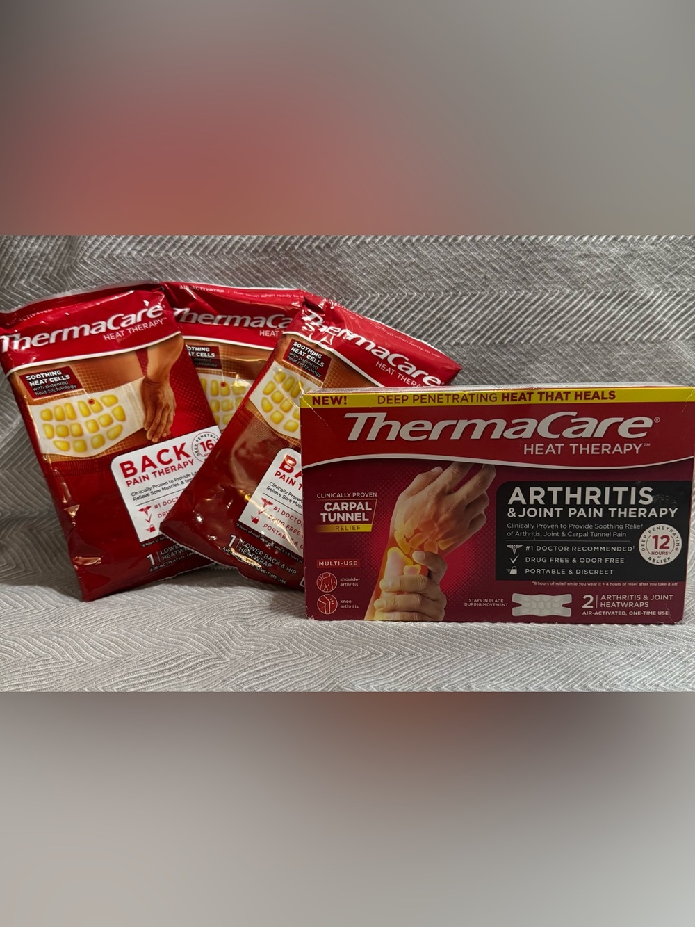 Arthritis & Joint Pain Therapy Heat Wraps - Red